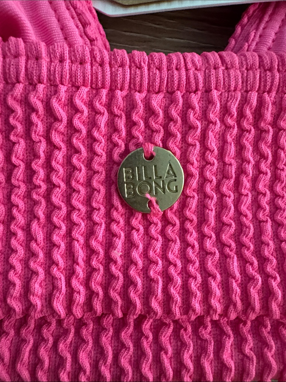 Billabong Hot Pink Textured Bikini Top - Picture 5 of 7